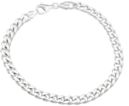 Stainless Revere Sterling Silver 8.5 inch Solid Curb Bracelet